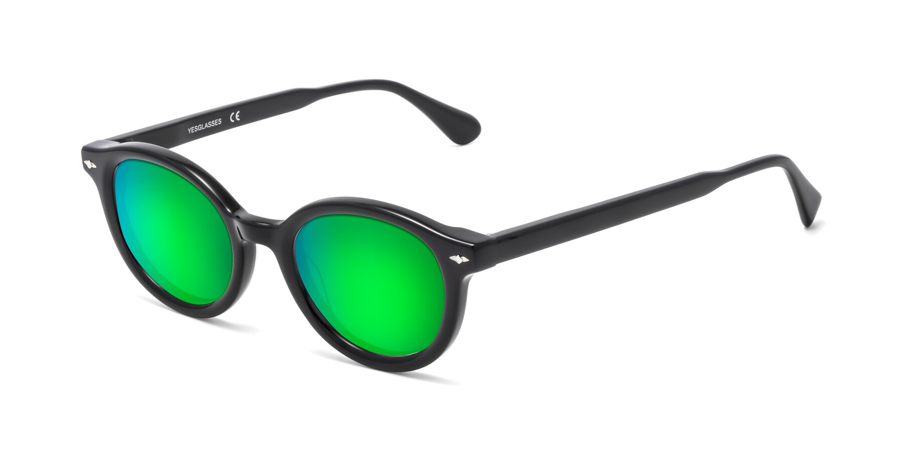 Angle of 1472 in Black with Green Mirrored Lenses