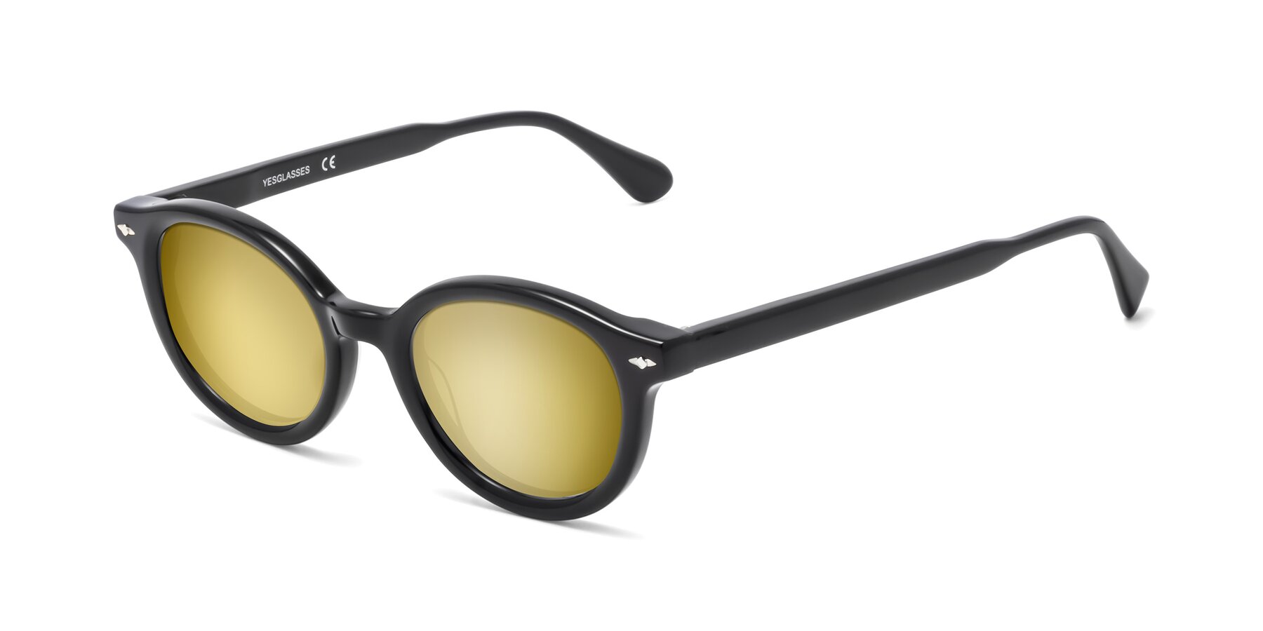 Angle of 1472 in Black with Gold Mirrored Lenses