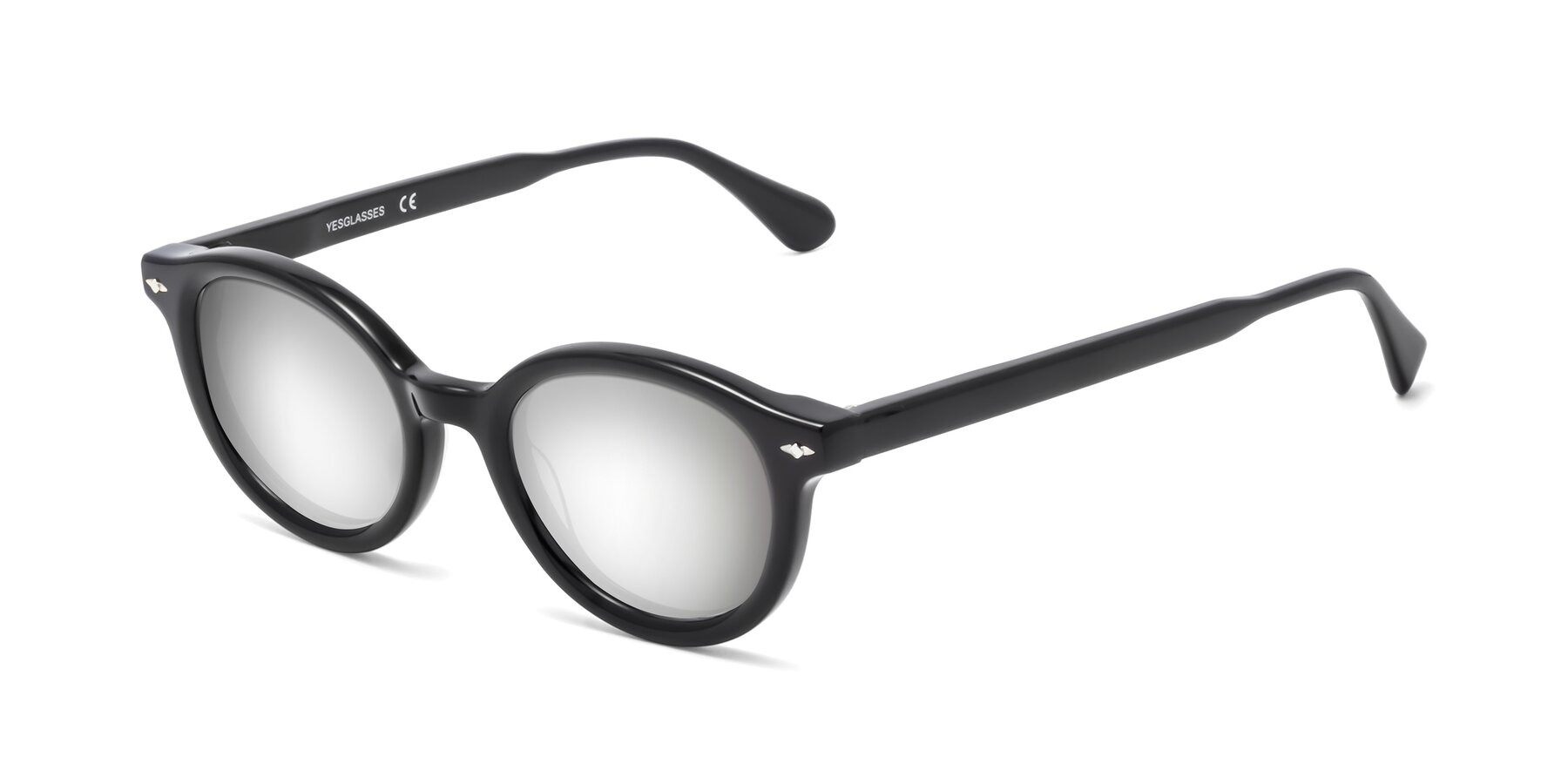 Angle of 1472 in Black with Silver Mirrored Lenses
