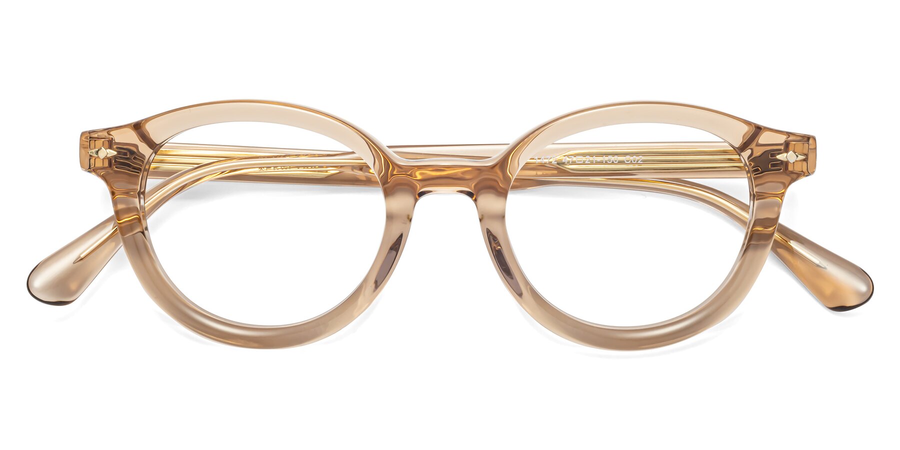 Folded Front of 1472 in Caramel with Clear Reading Eyeglass Lenses