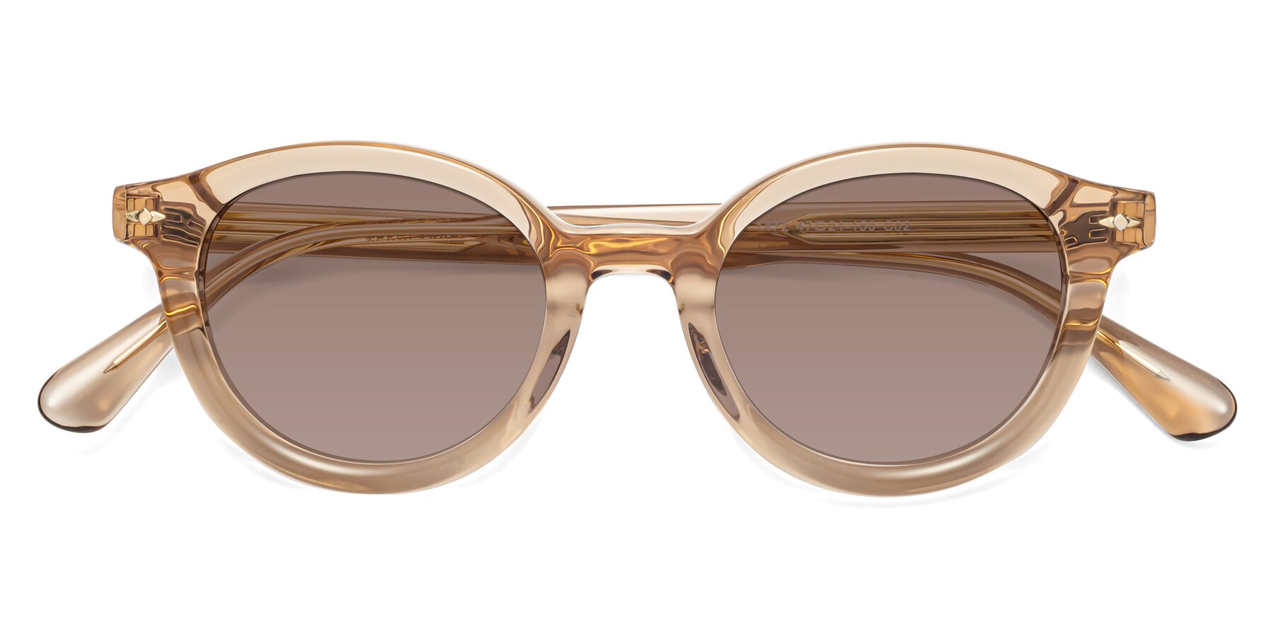 Folded Front of 1472 in Caramel with Medium Brown Tinted Lenses