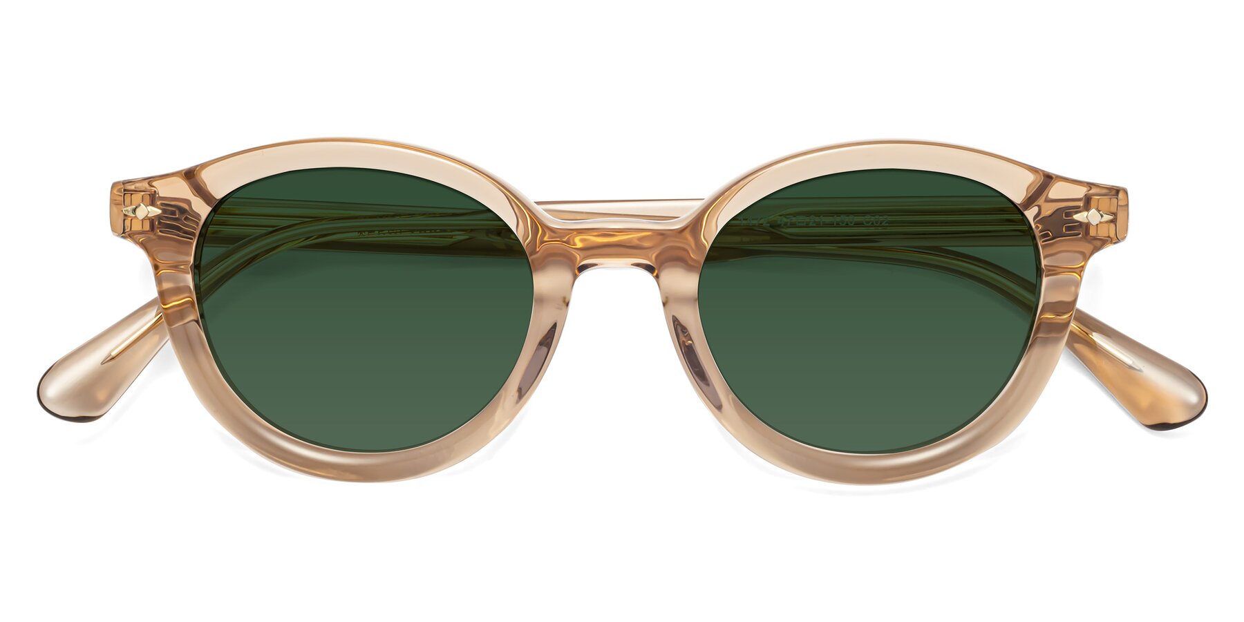 Folded Front of 1472 in Caramel with Green Tinted Lenses