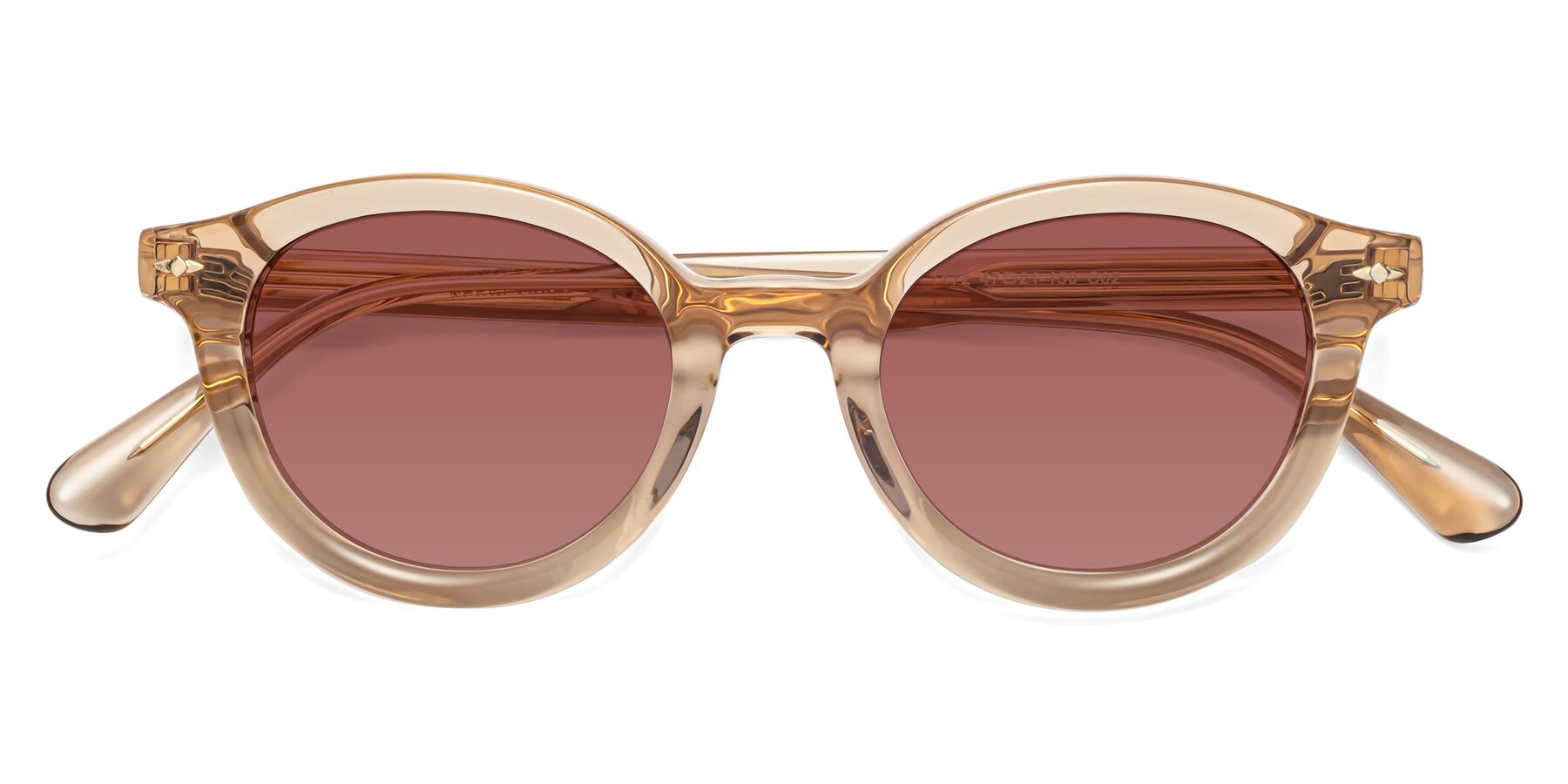 Folded Front of 1472 in Caramel with Garnet Tinted Lenses