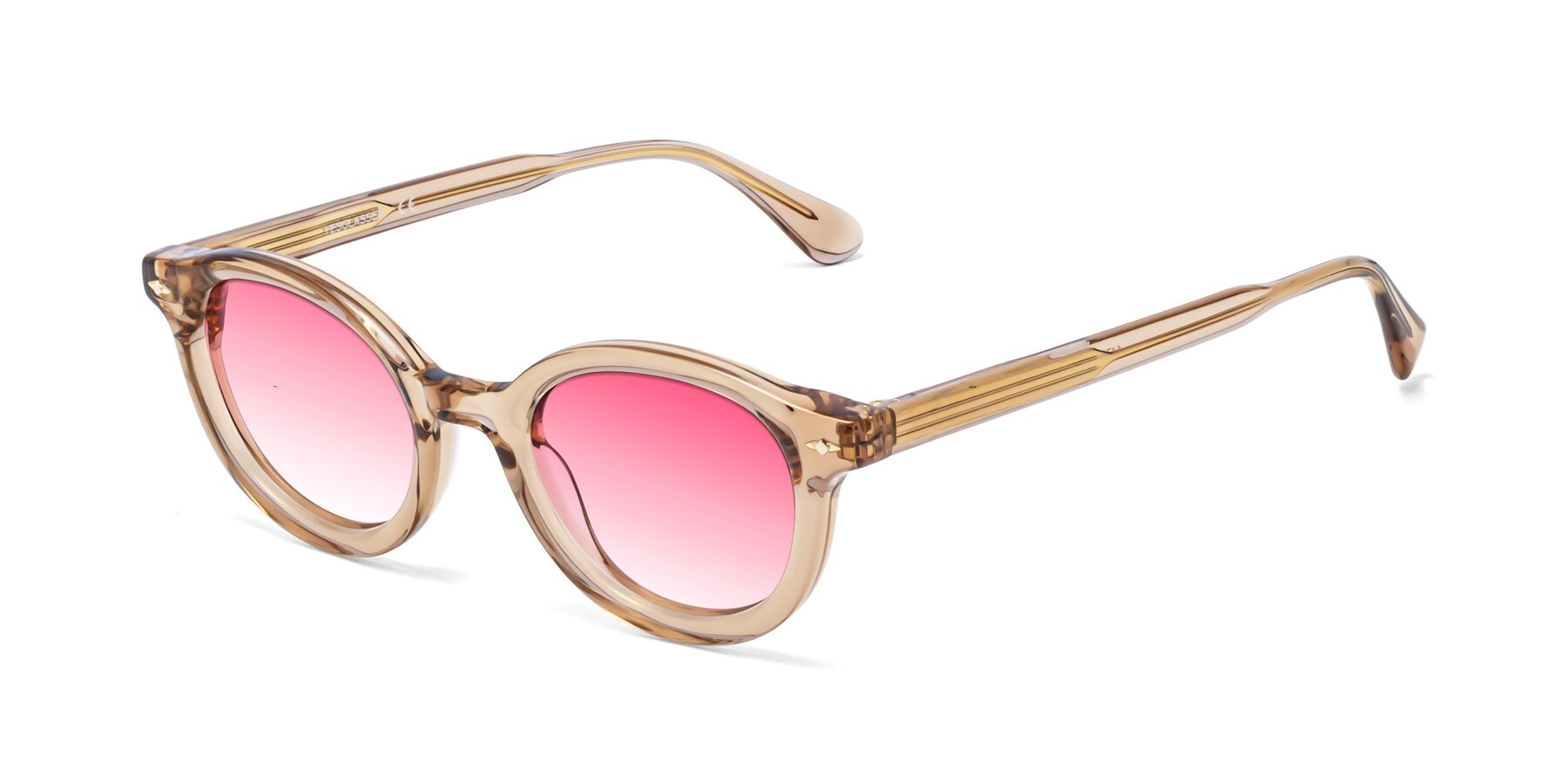 Angle of 1472 in Caramel with Pink Gradient Lenses
