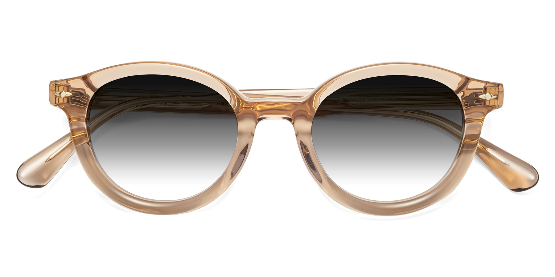 Folded Front of 1472 in Caramel with Gray Gradient Lenses