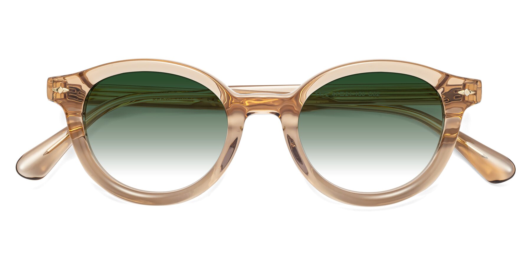 Folded Front of 1472 in Caramel with Green Gradient Lenses