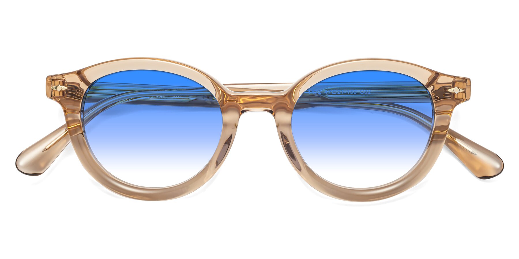 Folded Front of 1472 in Caramel with Blue Gradient Lenses