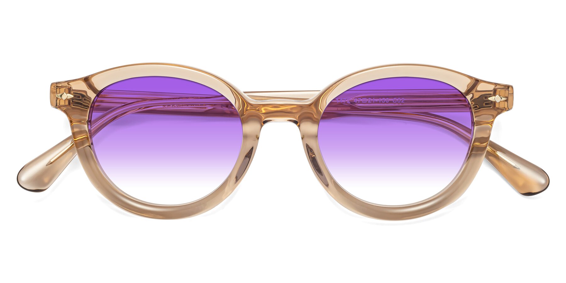 Folded Front of 1472 in Caramel with Purple Gradient Lenses