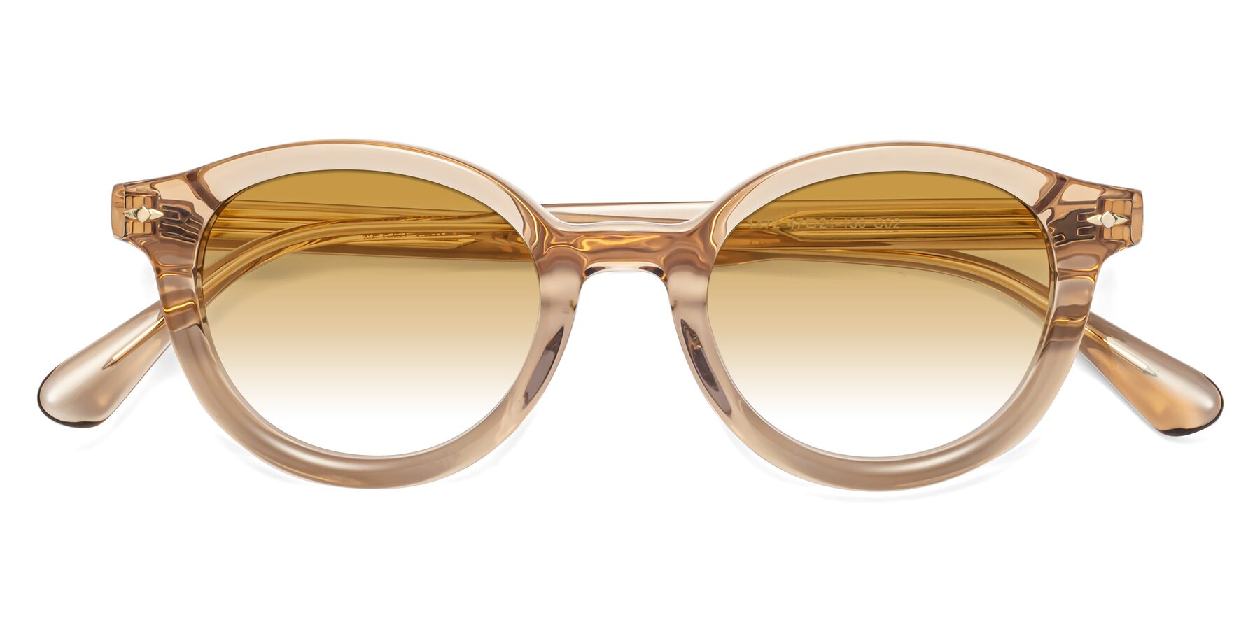 Folded Front of 1472 in Caramel with Champagne Gradient Lenses