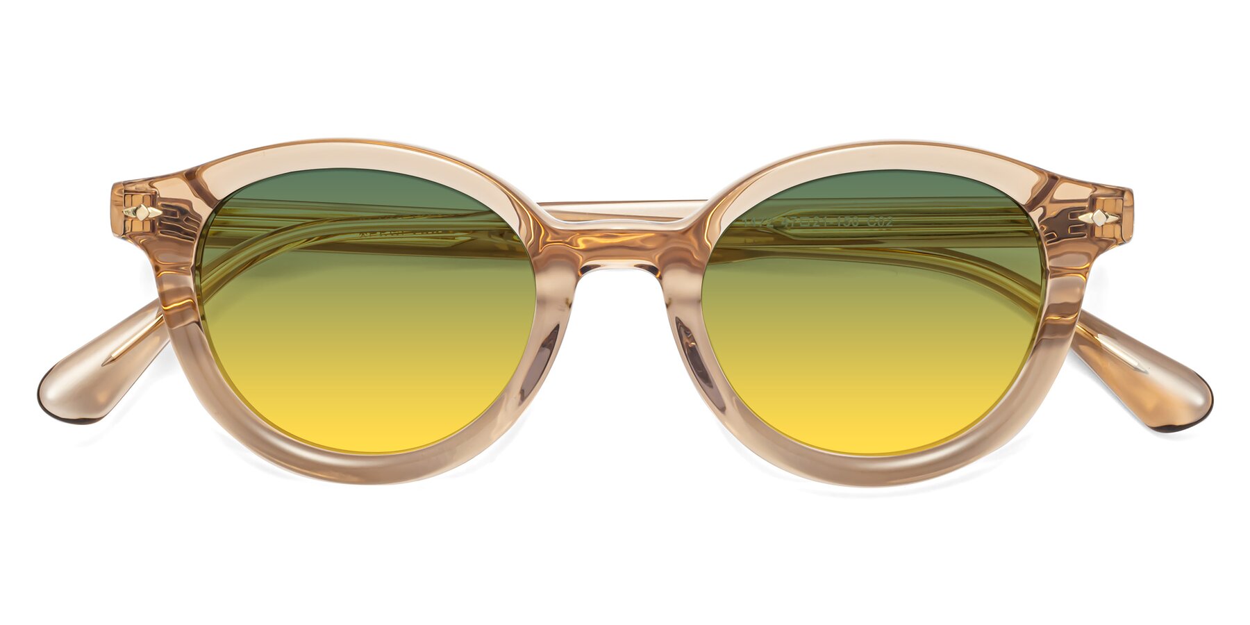 Folded Front of 1472 in Caramel with Green / Yellow Gradient Lenses