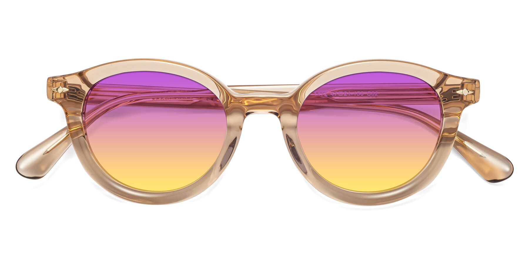Folded Front of 1472 in Caramel with Purple / Yellow Gradient Lenses