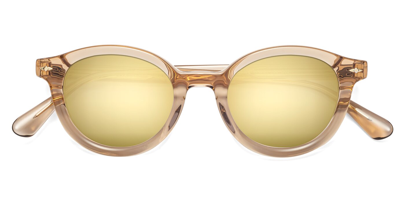 1472 - Caramel Flash Mirrored Sunglasses