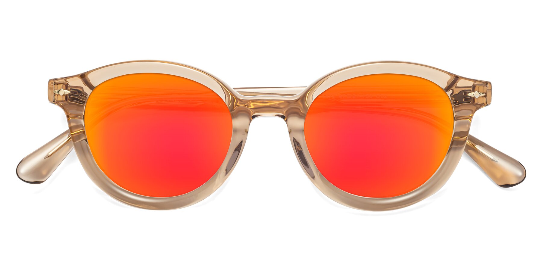 Folded Front of 1472 in Caramel with Red Gold Mirrored Lenses