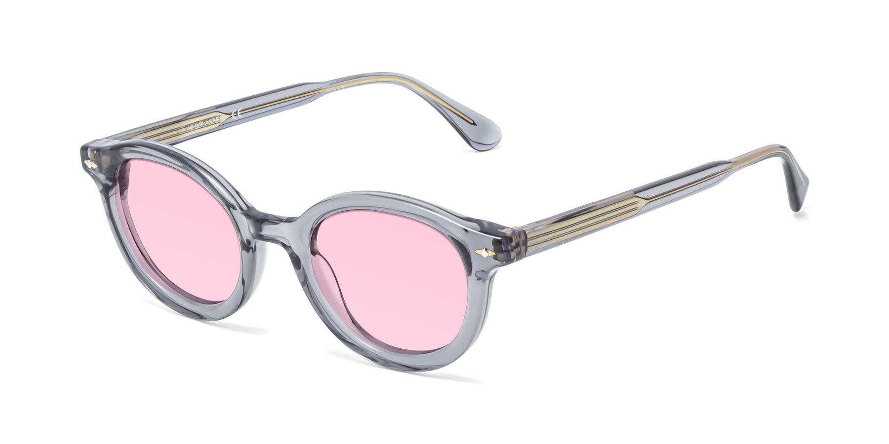 Angle of 1472 in Transparent Gray with Light Pink Tinted Lenses