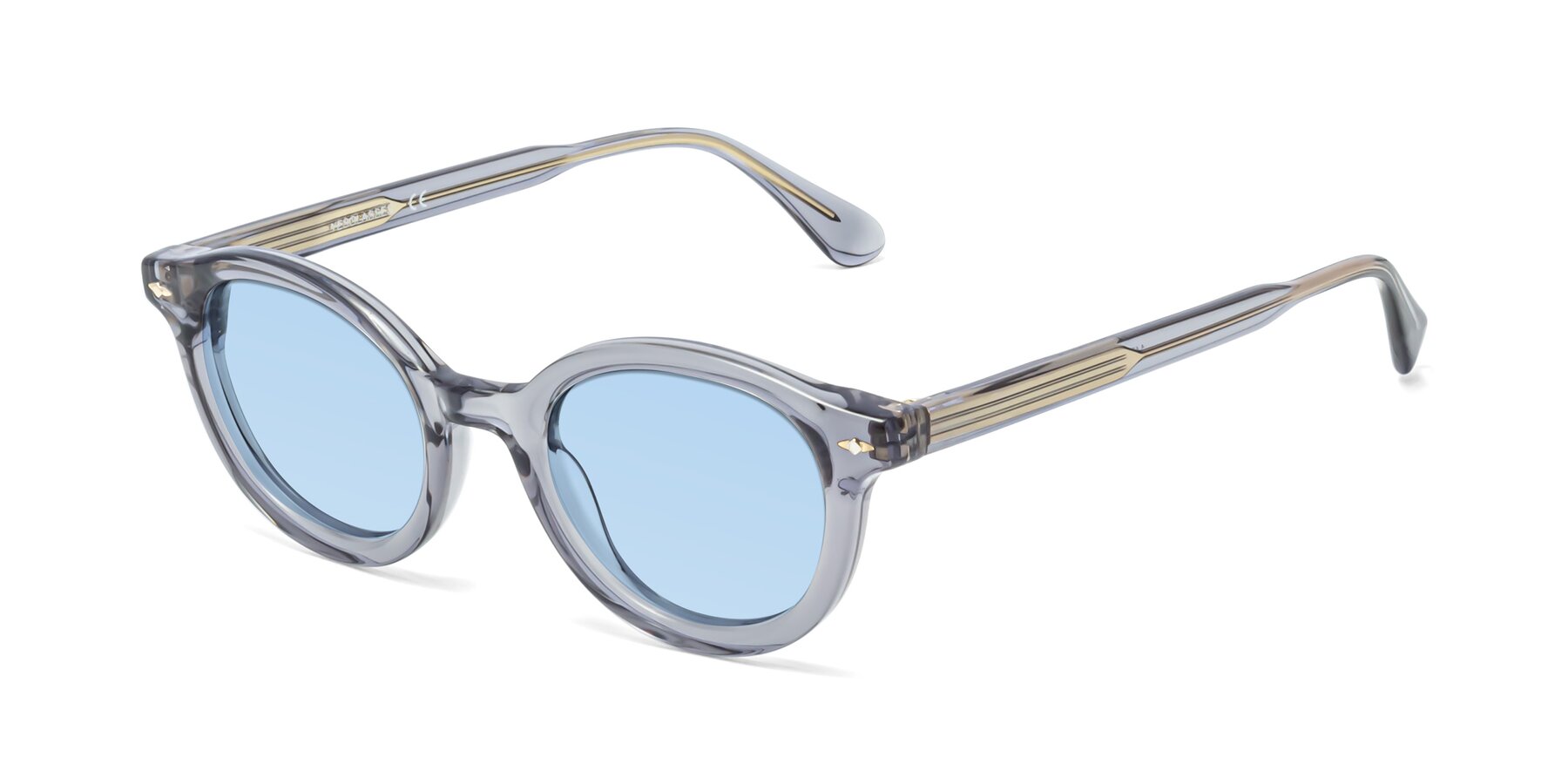 Angle of 1472 in Transparent Gray with Light Blue Tinted Lenses