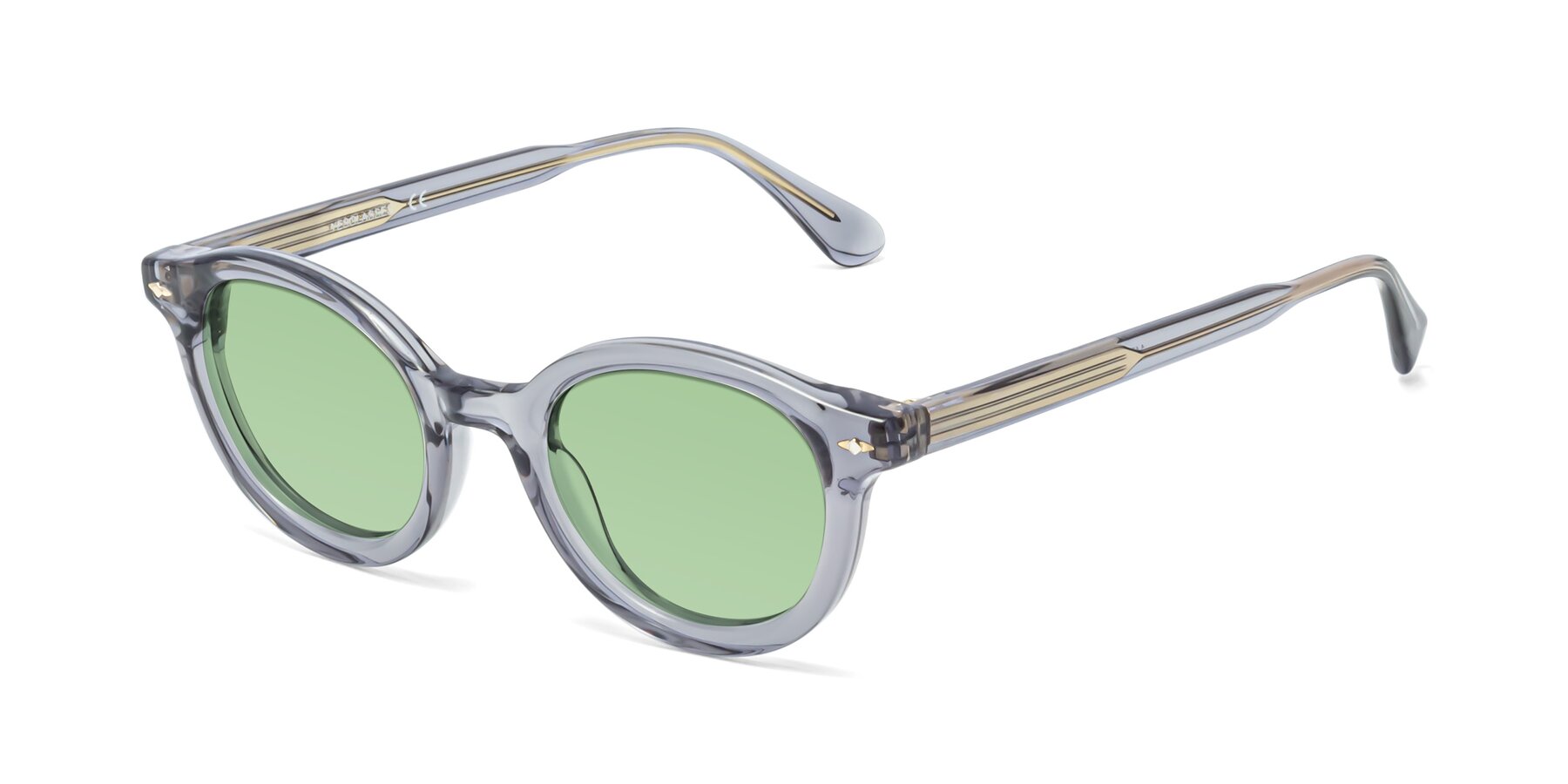 Angle of 1472 in Transparent Gray with Medium Green Tinted Lenses