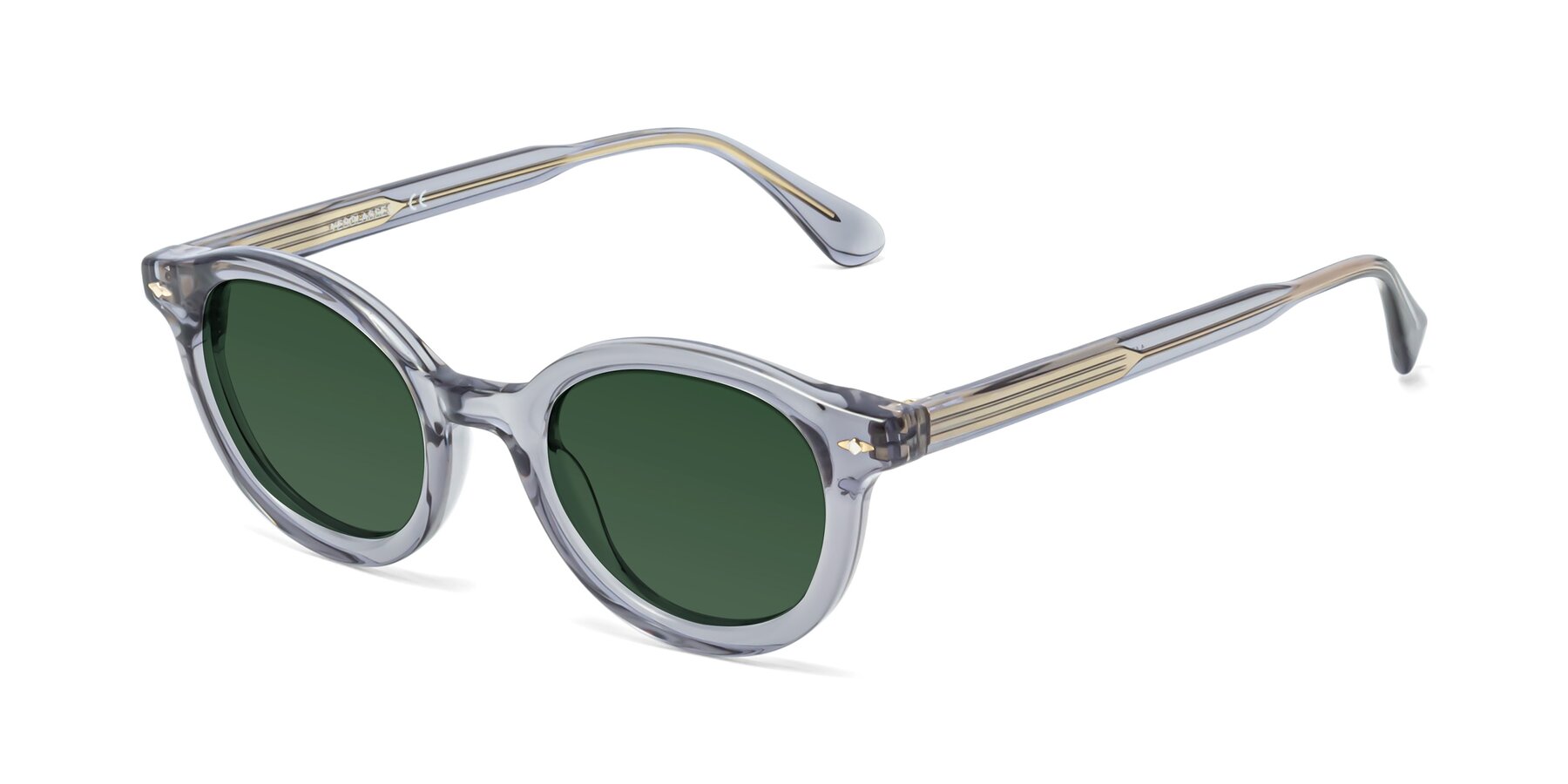 Angle of 1472 in Transparent Gray with Green Tinted Lenses