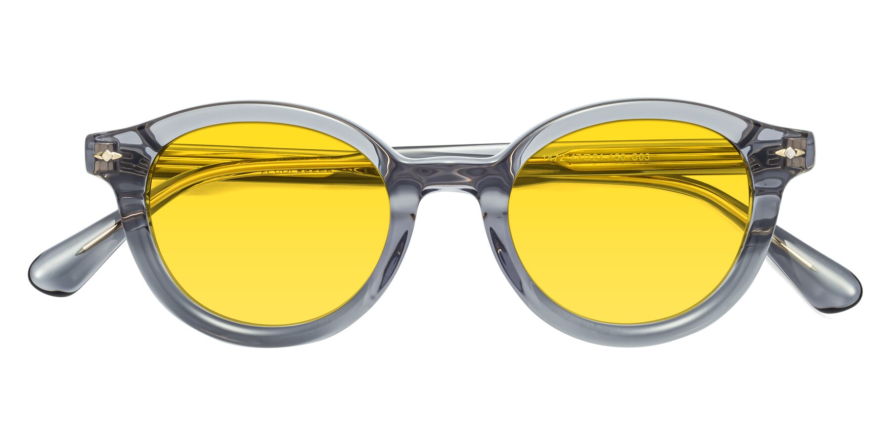 Folded Front of 1472 in Transparent Gray with Yellow Tinted Lenses