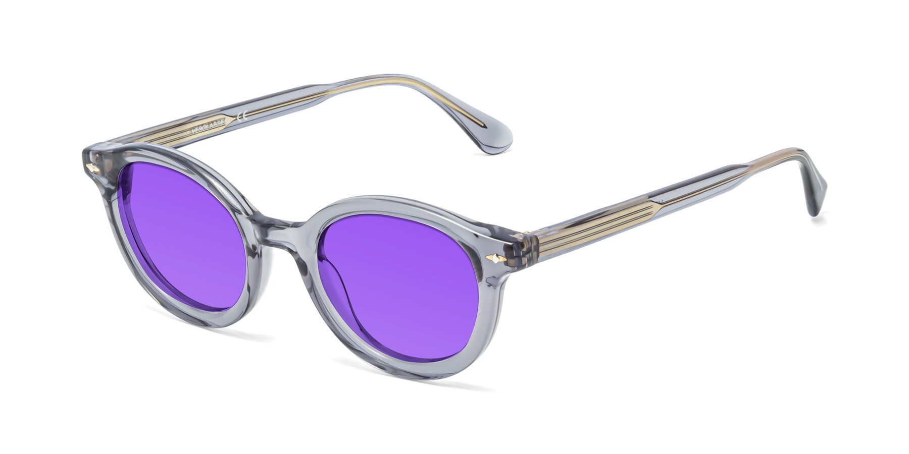 Angle of 1472 in Transparent Gray with Purple Tinted Lenses