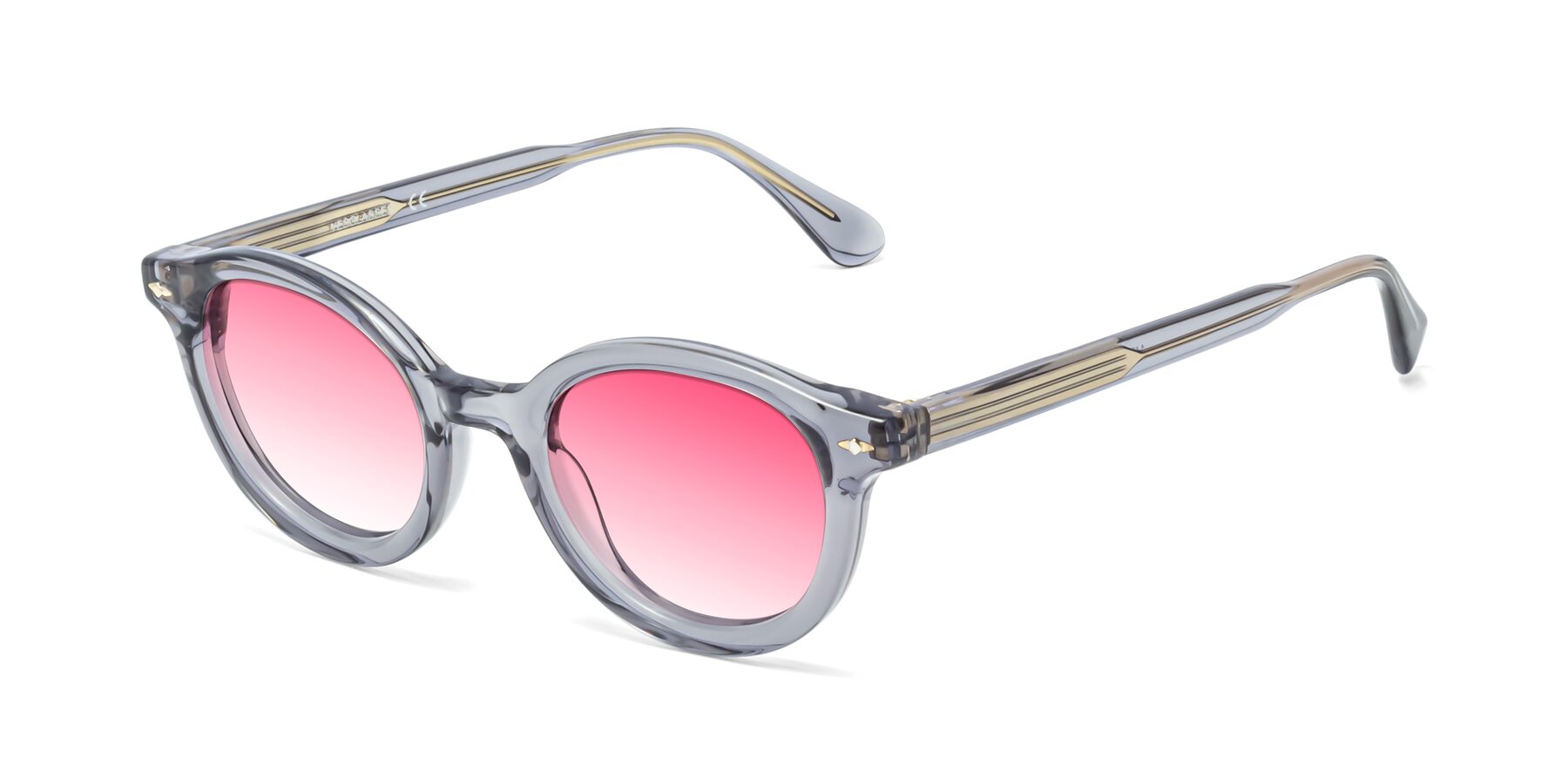 Angle of 1472 in Transparent Gray with Pink Gradient Lenses