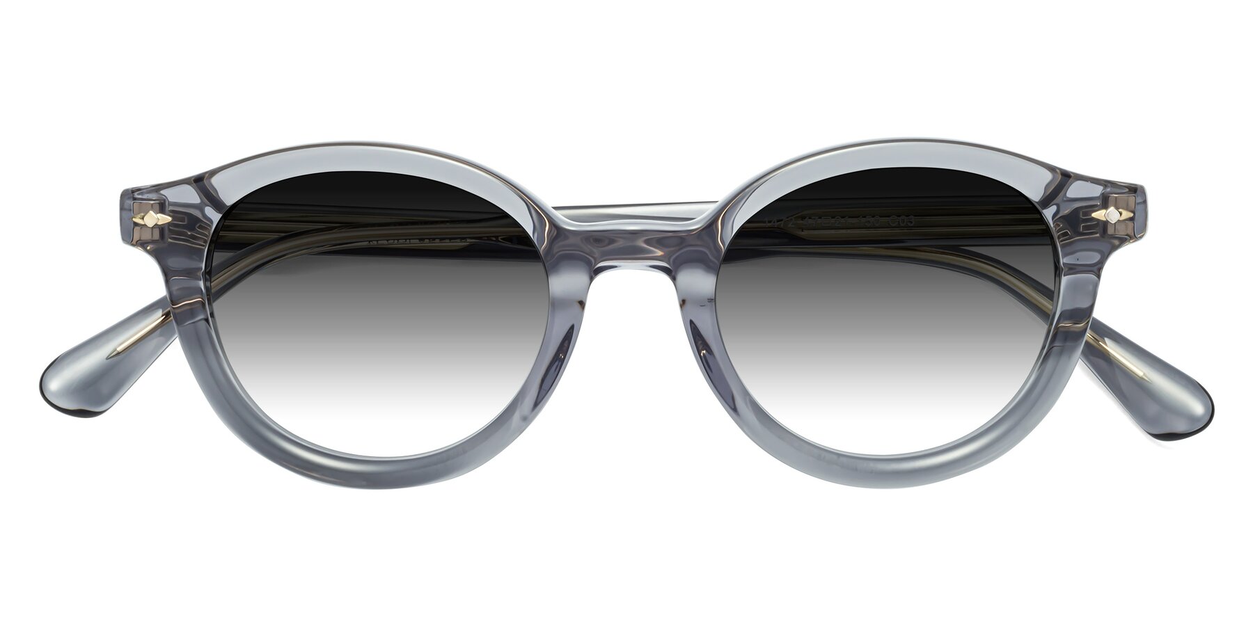Folded Front of 1472 in Transparent Gray with Gray Gradient Lenses