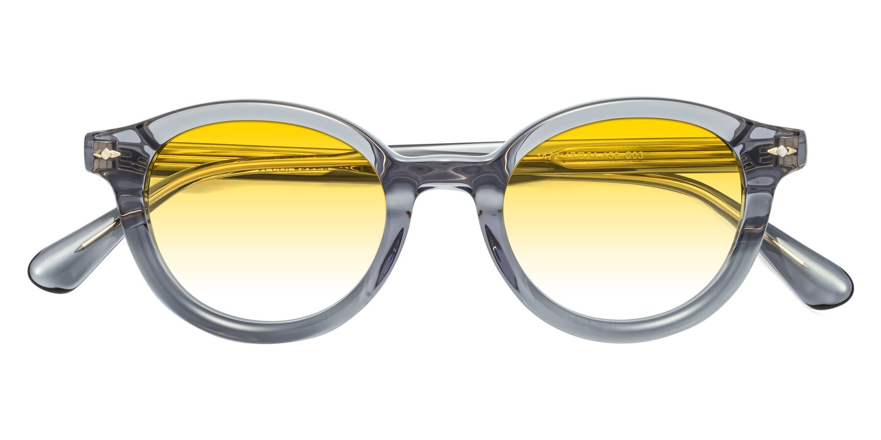 Folded Front of 1472 in Transparent Gray with Yellow Gradient Lenses