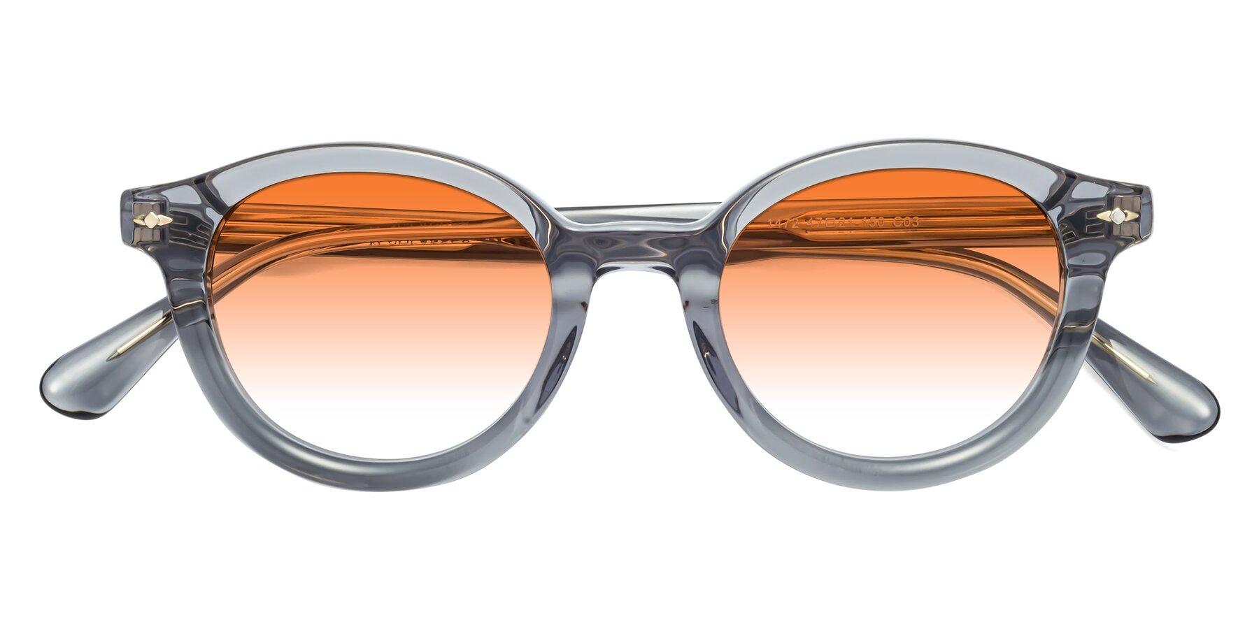 Folded Front of 1472 in Transparent Gray with Orange Gradient Lenses