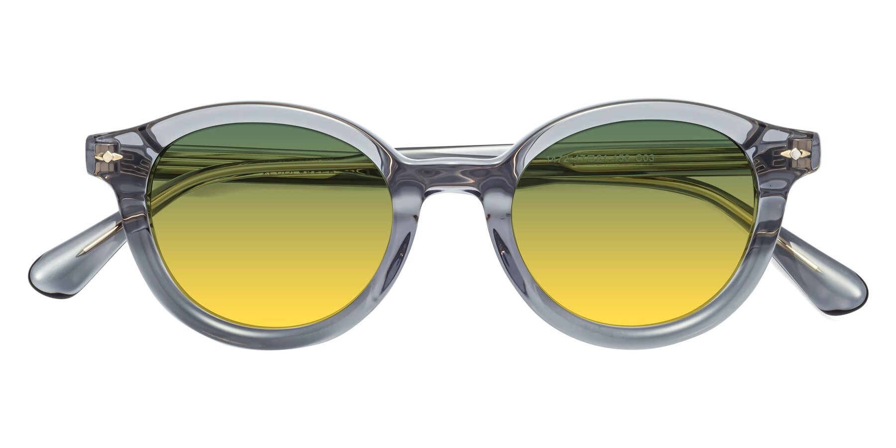 Folded Front of 1472 in Transparent Gray with Green / Yellow Gradient Lenses