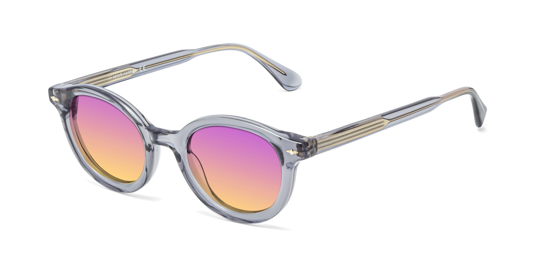 Angle of 1472 in Transparent Gray with Purple / Yellow Gradient Lenses