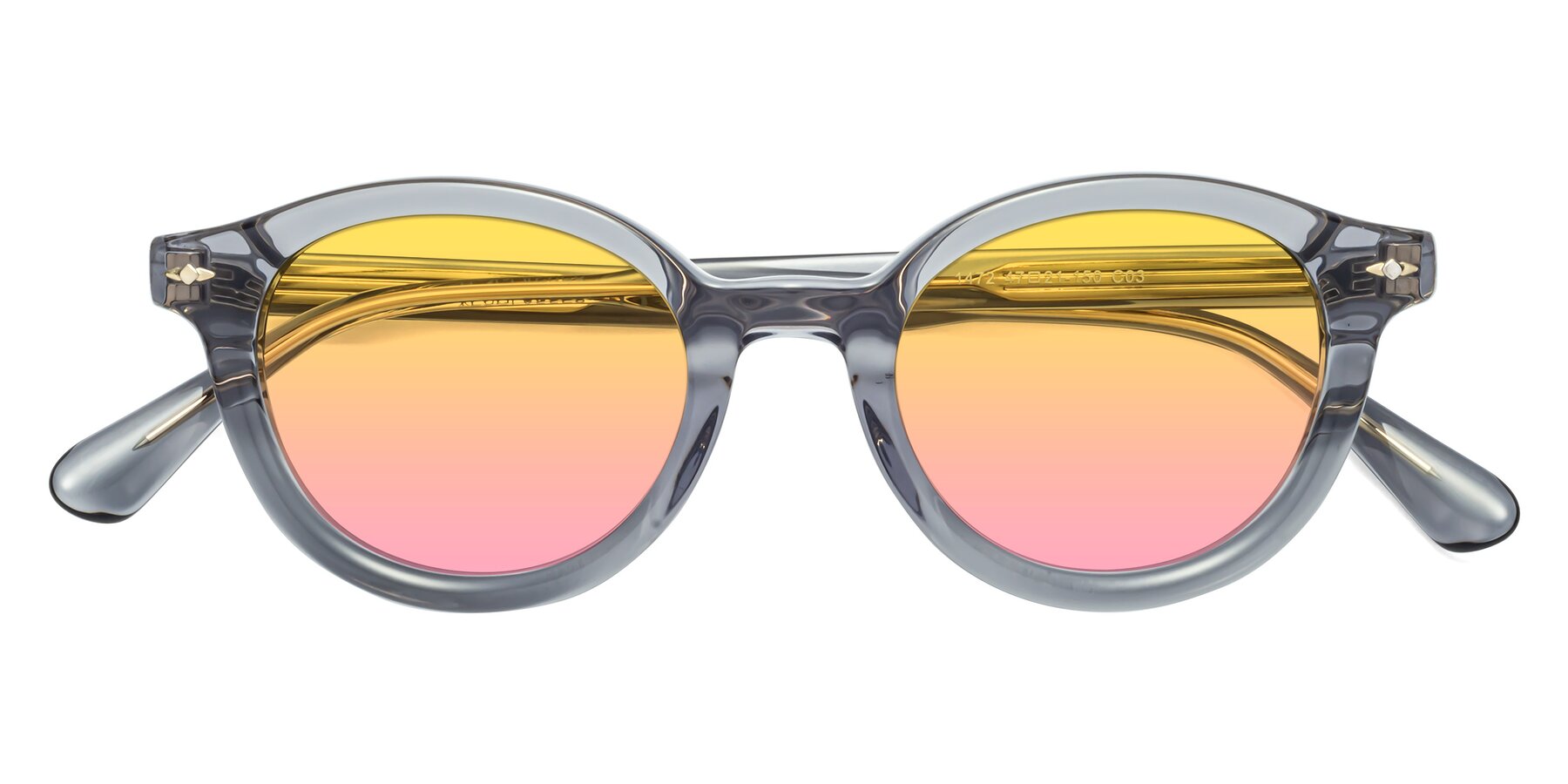 Folded Front of 1472 in Transparent Gray with Yellow / Pink Gradient Lenses