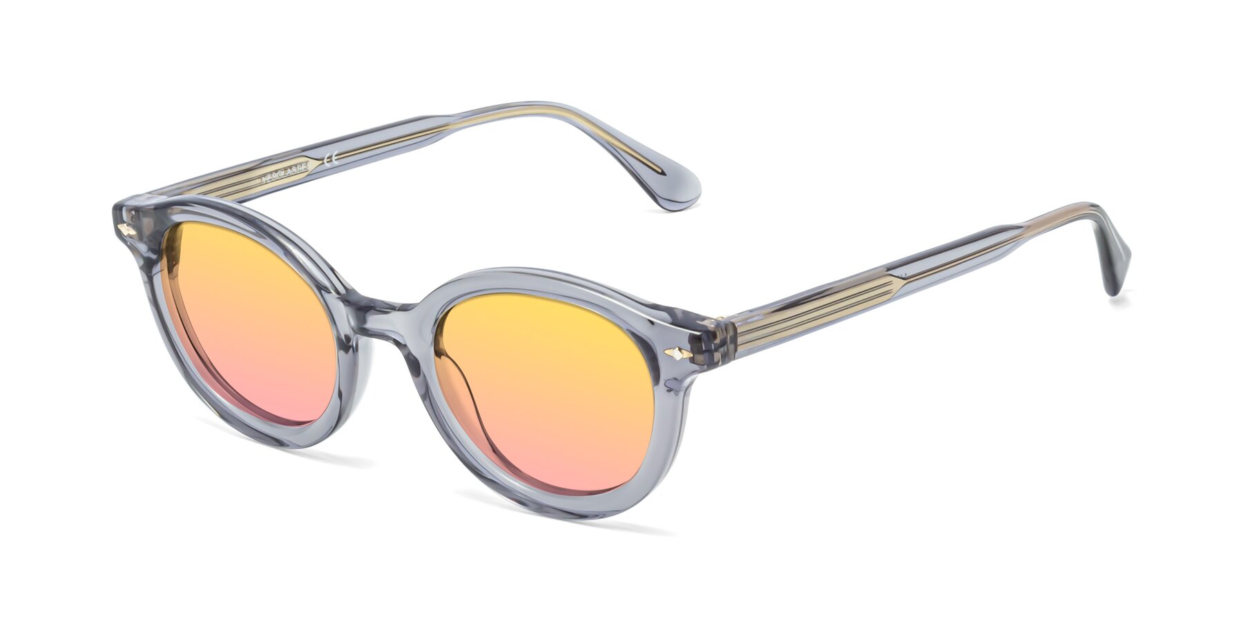 Angle of 1472 in Transparent Gray with Yellow / Pink Gradient Lenses