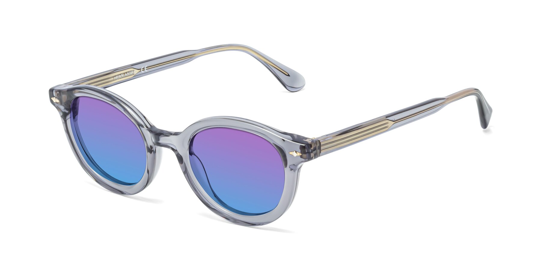 Angle of 1472 in Transparent Gray with Purple / Blue Gradient Lenses