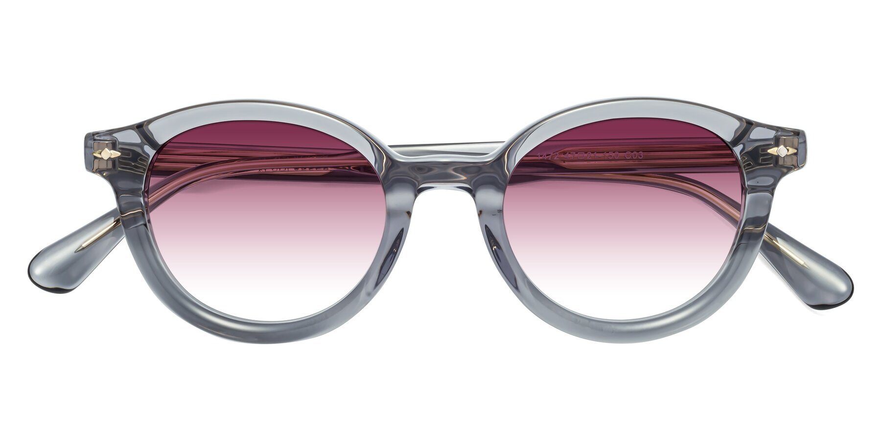 Folded Front of 1472 in Transparent Gray with Wine Gradient Lenses