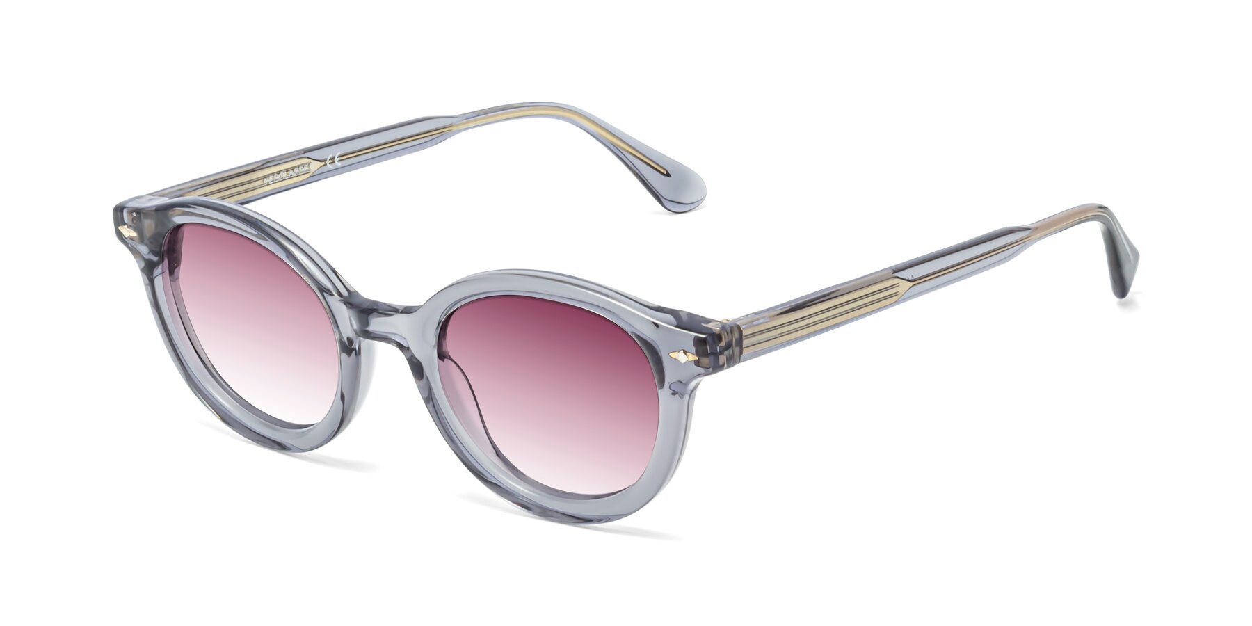 Angle of 1472 in Transparent Gray with Wine Gradient Lenses