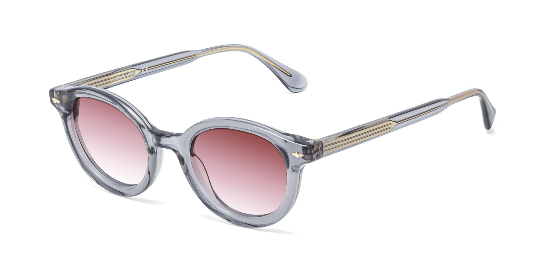 Angle of 1472 in Transparent Gray with Garnet Gradient Lenses