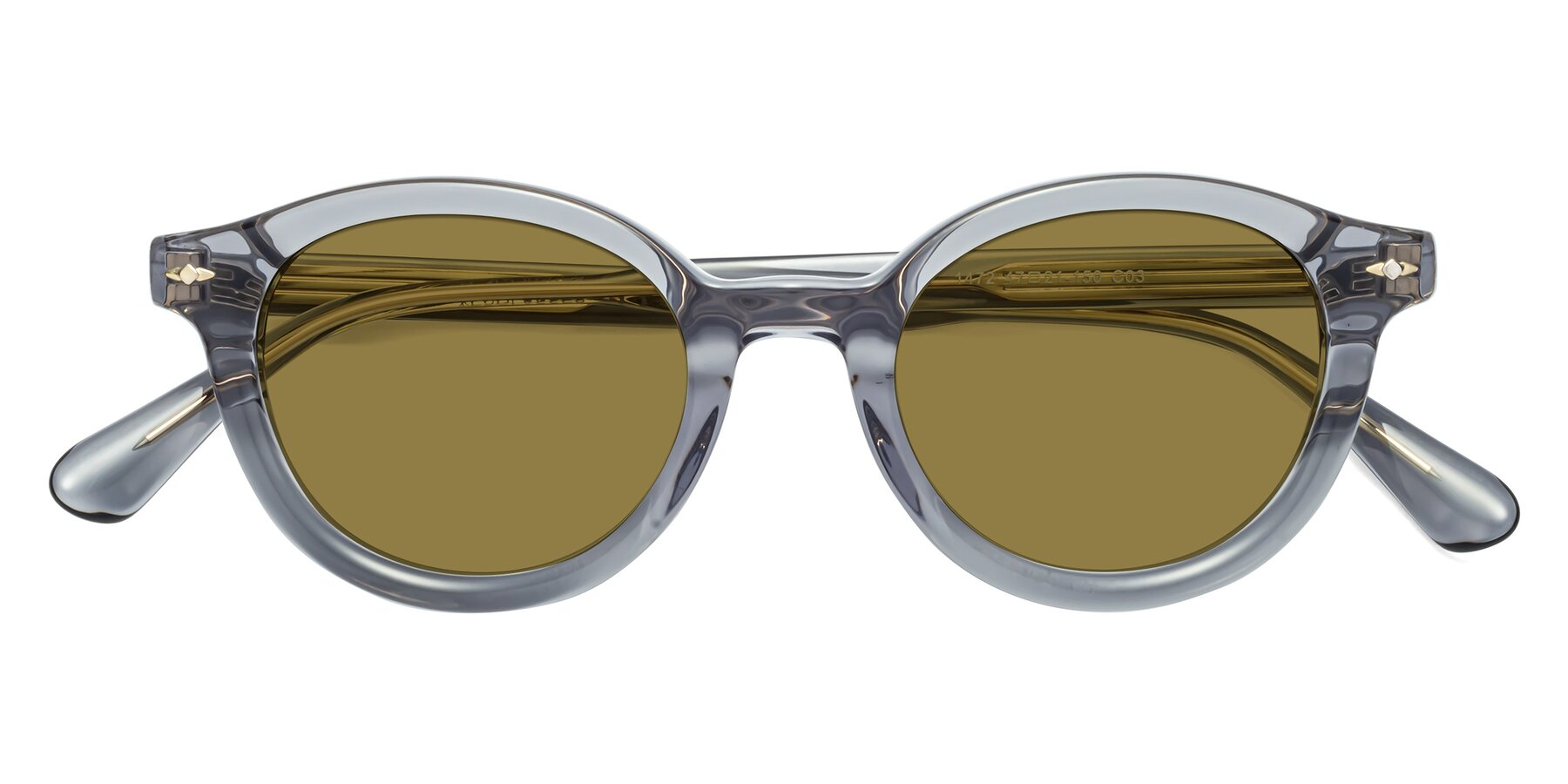 Folded Front of 1472 in Transparent Gray with Brown Polarized Lenses