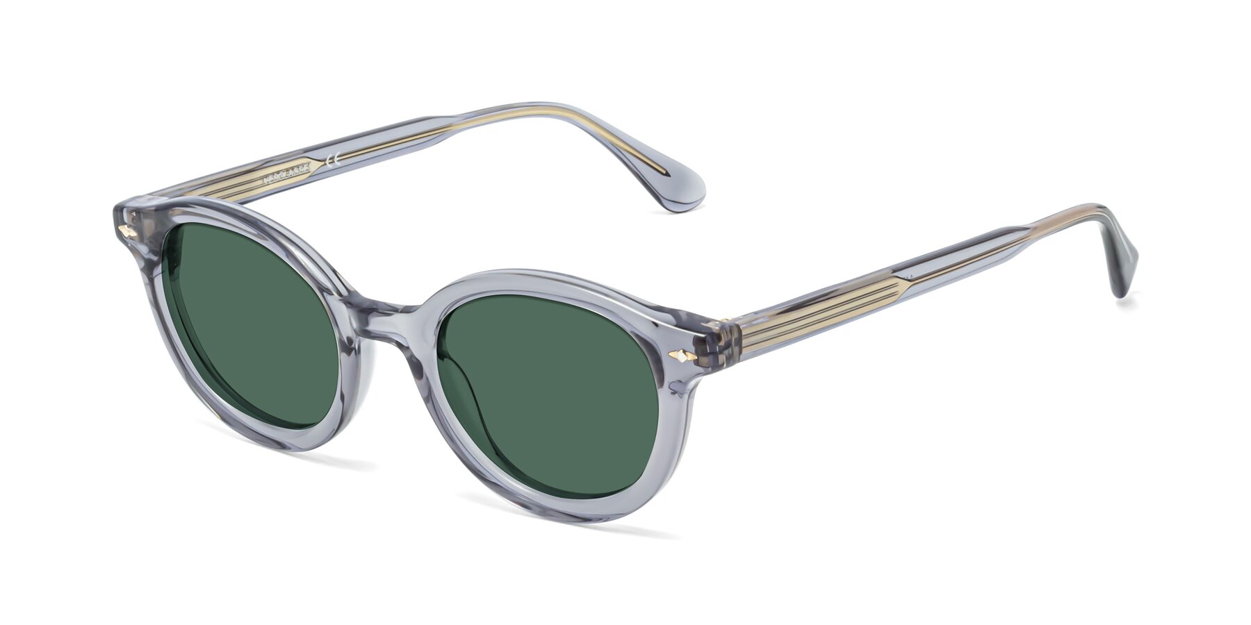 Angle of 1472 in Transparent Gray with Green Polarized Lenses