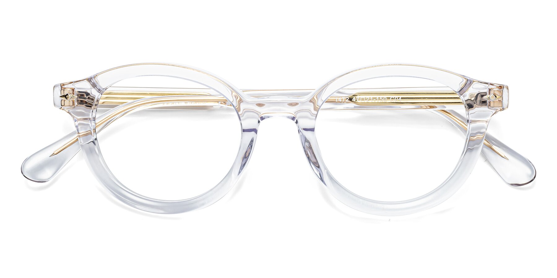 Folded Front of 1472 in Clear with Clear Eyeglass Lenses