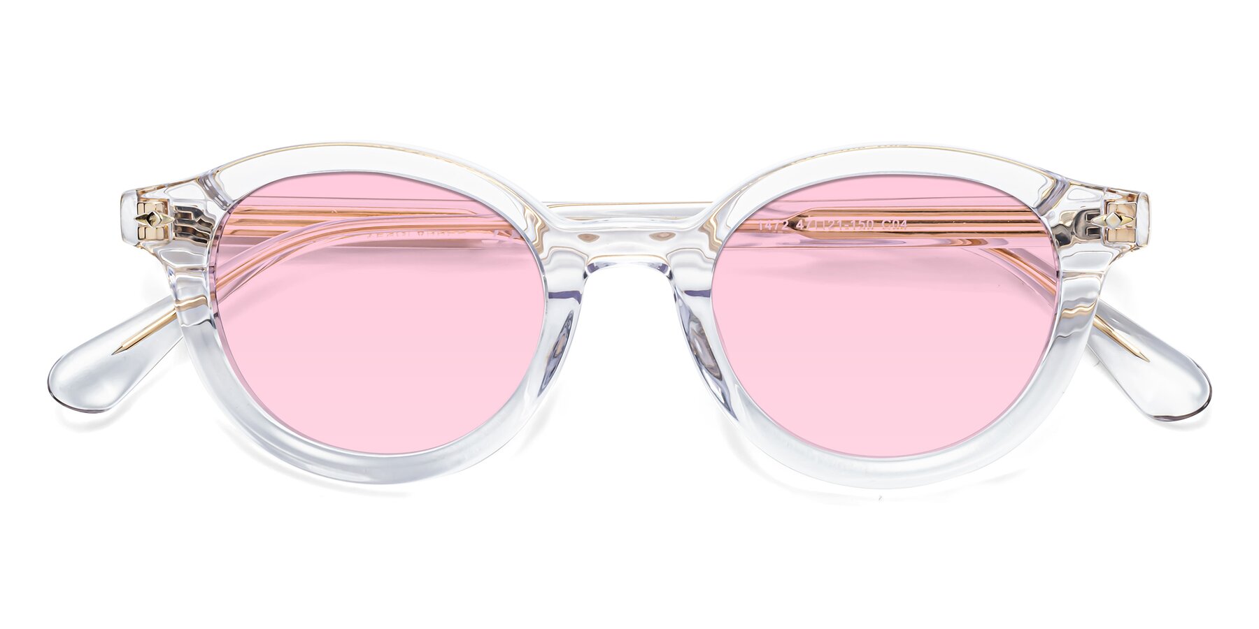 Folded Front of 1472 in Clear with Light Pink Tinted Lenses