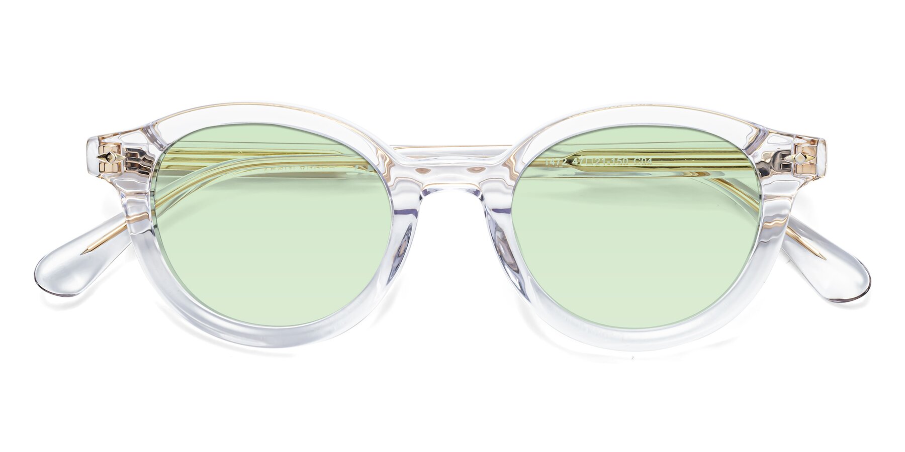 Folded Front of 1472 in Clear with Light Green Tinted Lenses