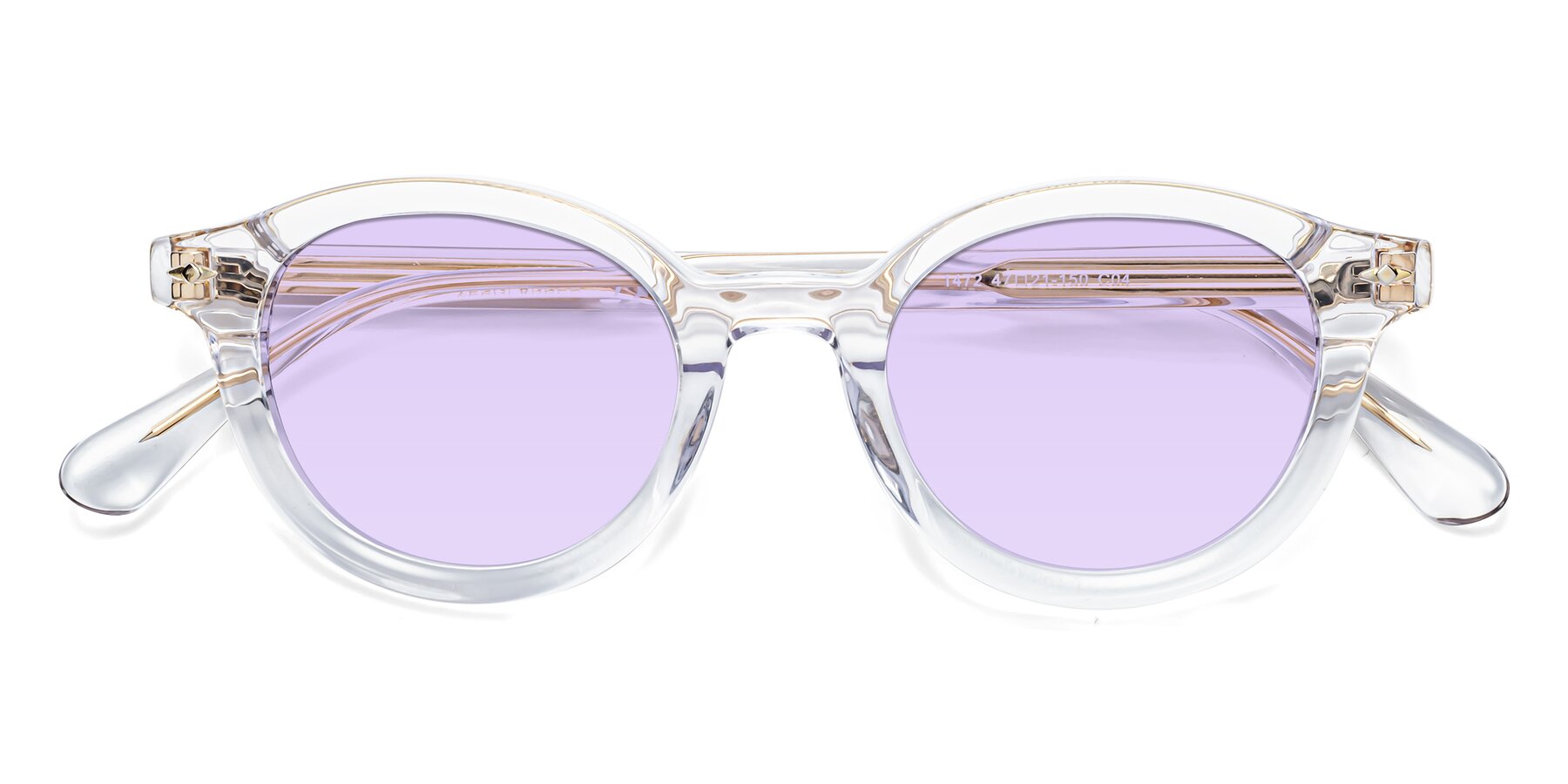 Folded Front of 1472 in Clear with Light Purple Tinted Lenses