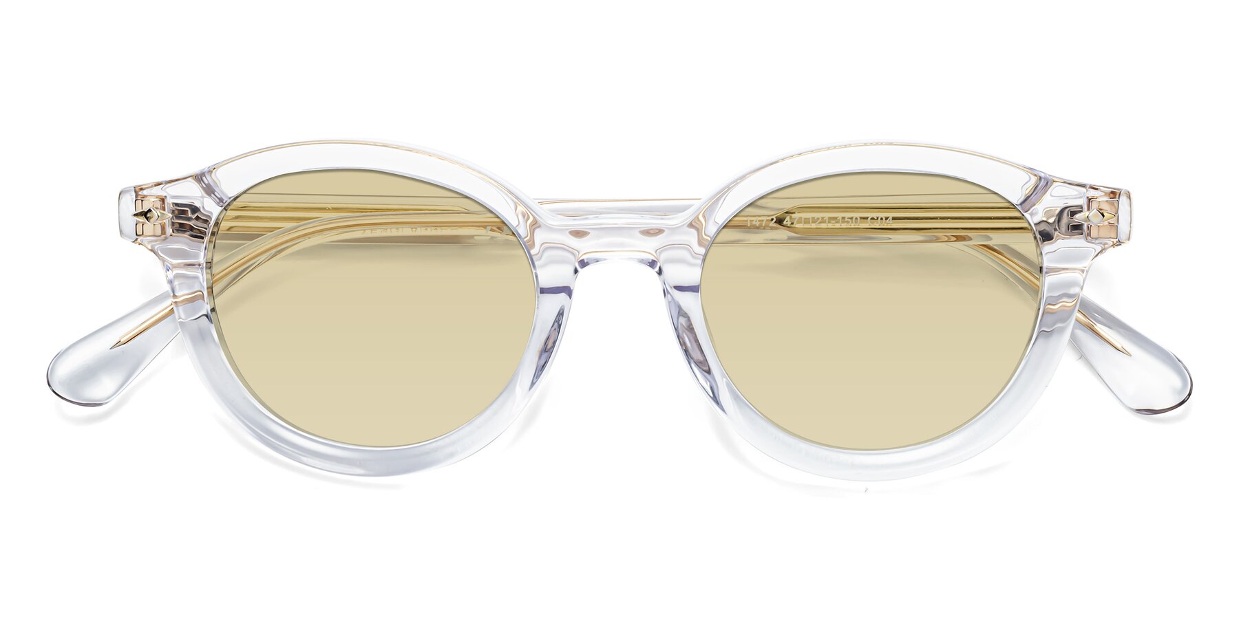 Folded Front of 1472 in Clear with Light Champagne Tinted Lenses