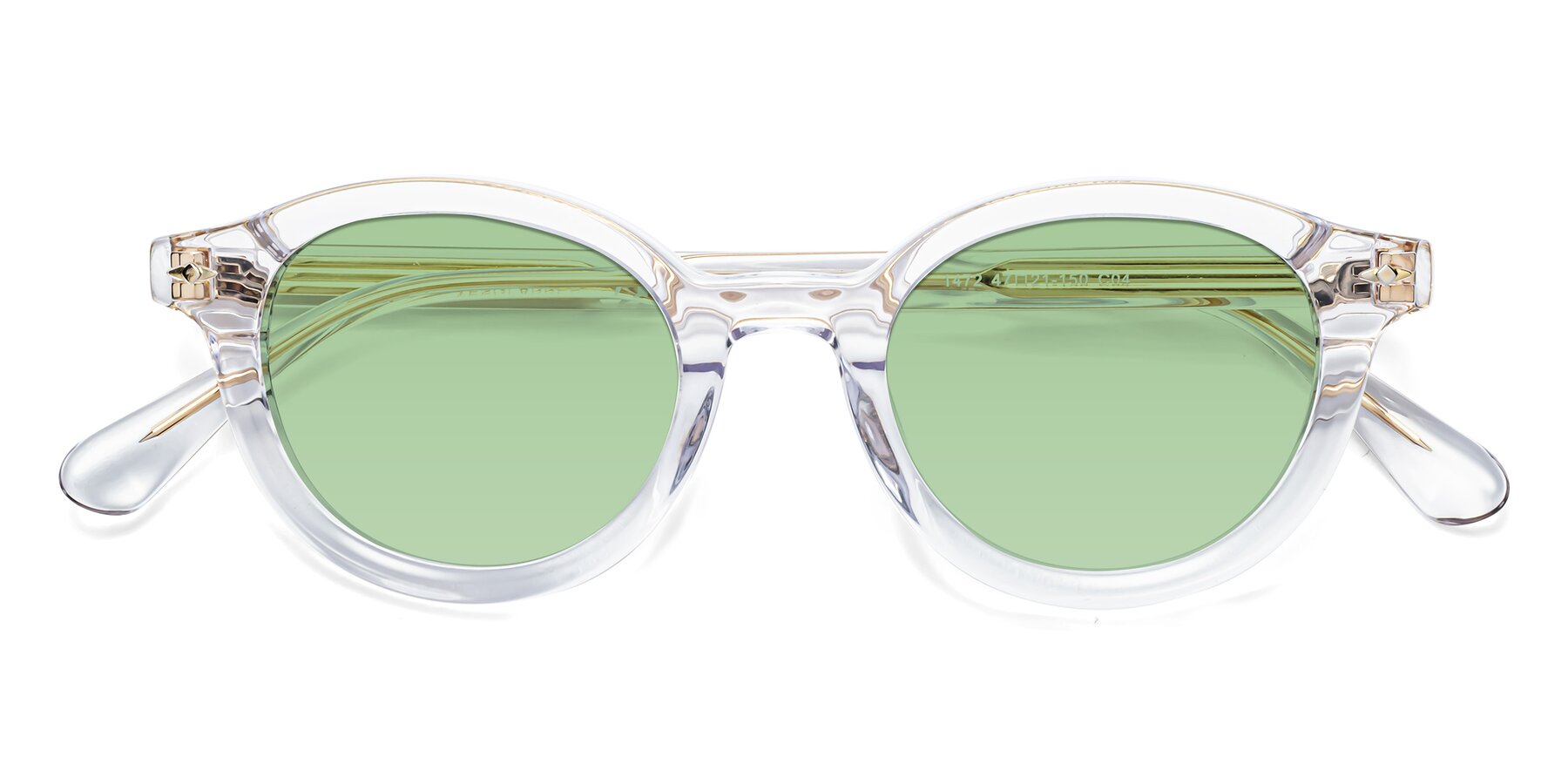 Folded Front of 1472 in Clear with Medium Green Tinted Lenses