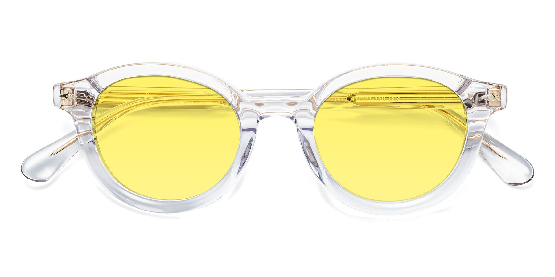 Folded Front of 1472 in Clear with Medium Yellow Tinted Lenses