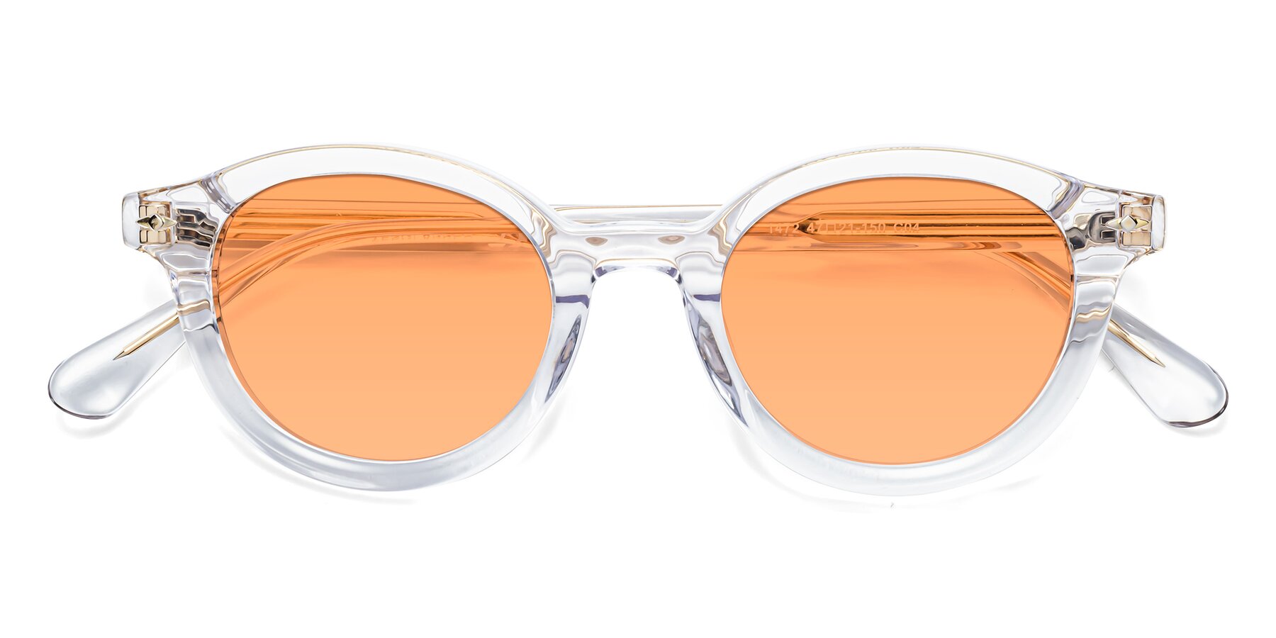 Folded Front of 1472 in Clear with Medium Orange Tinted Lenses