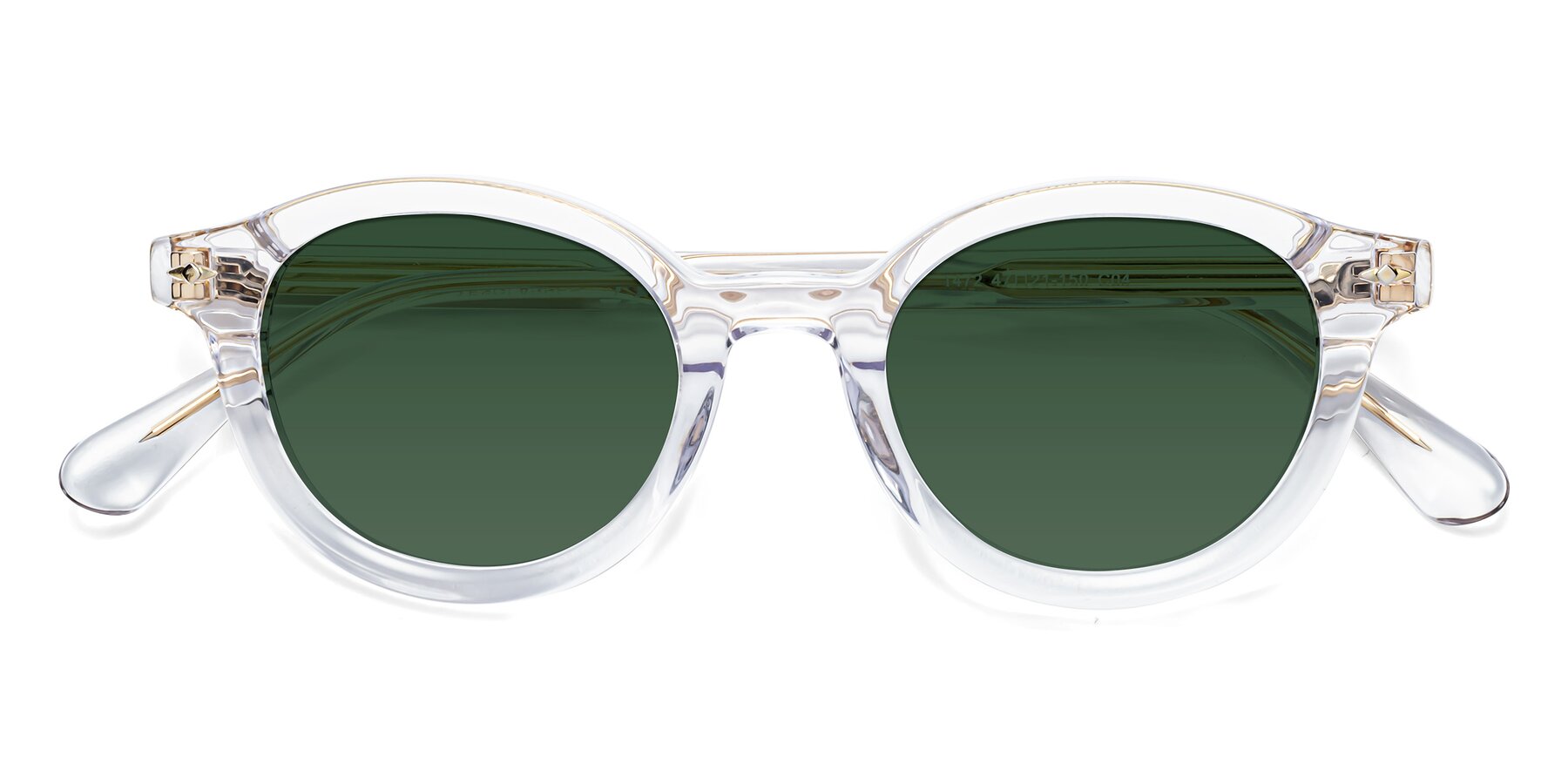 Folded Front of 1472 in Clear with Green Tinted Lenses