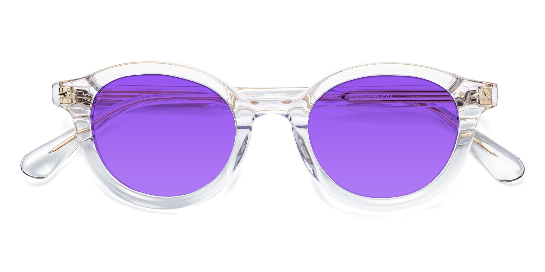 Folded Front of 1472 in Clear with Purple Tinted Lenses
