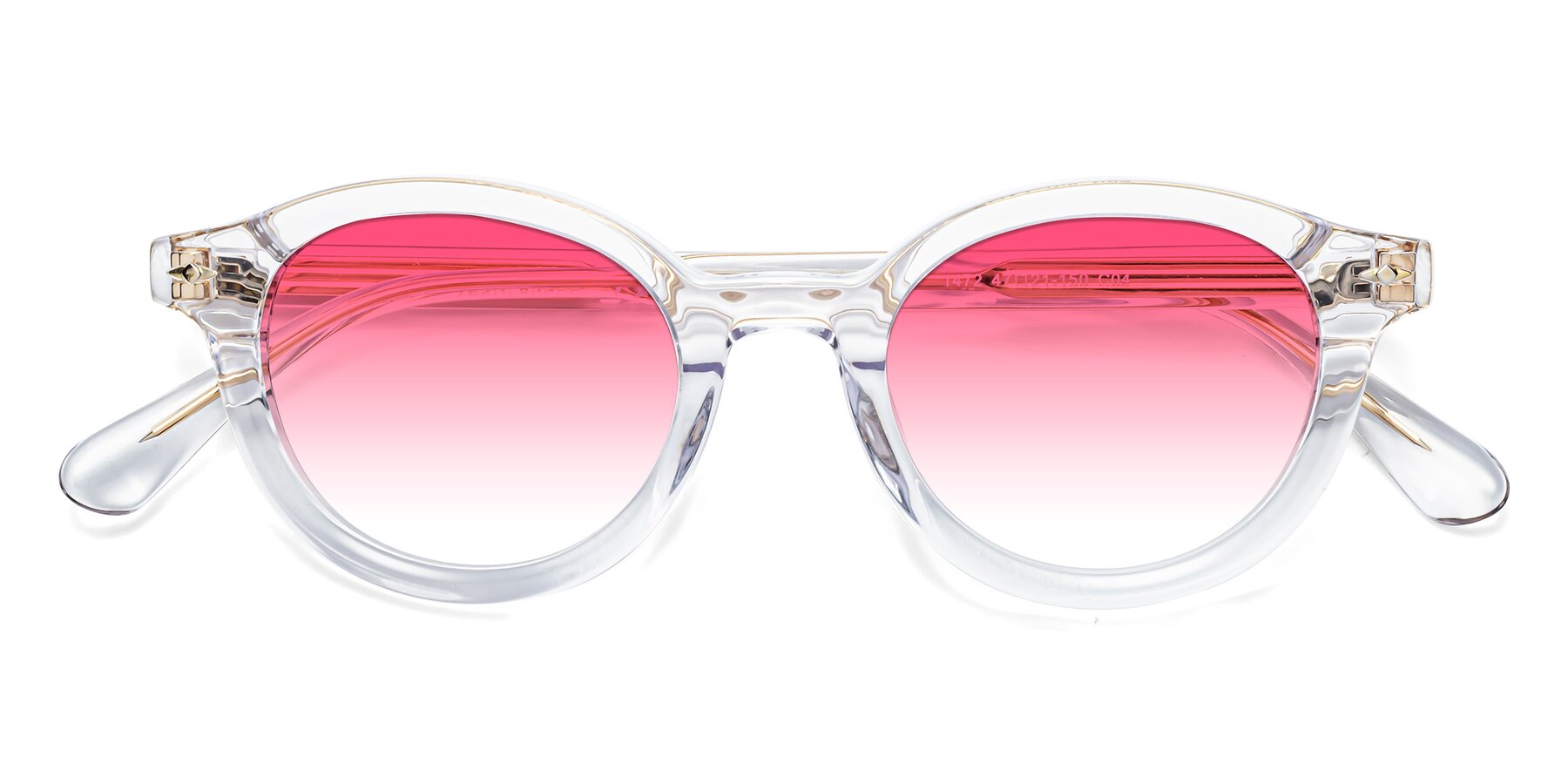 Folded Front of 1472 in Clear with Pink Gradient Lenses