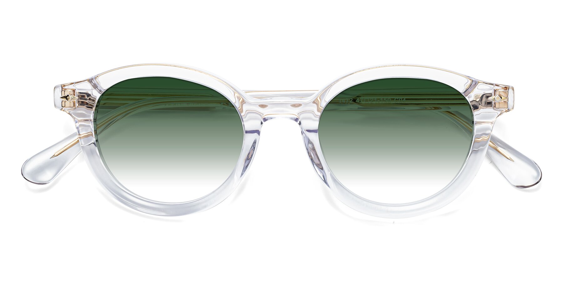 Folded Front of 1472 in Clear with Green Gradient Lenses