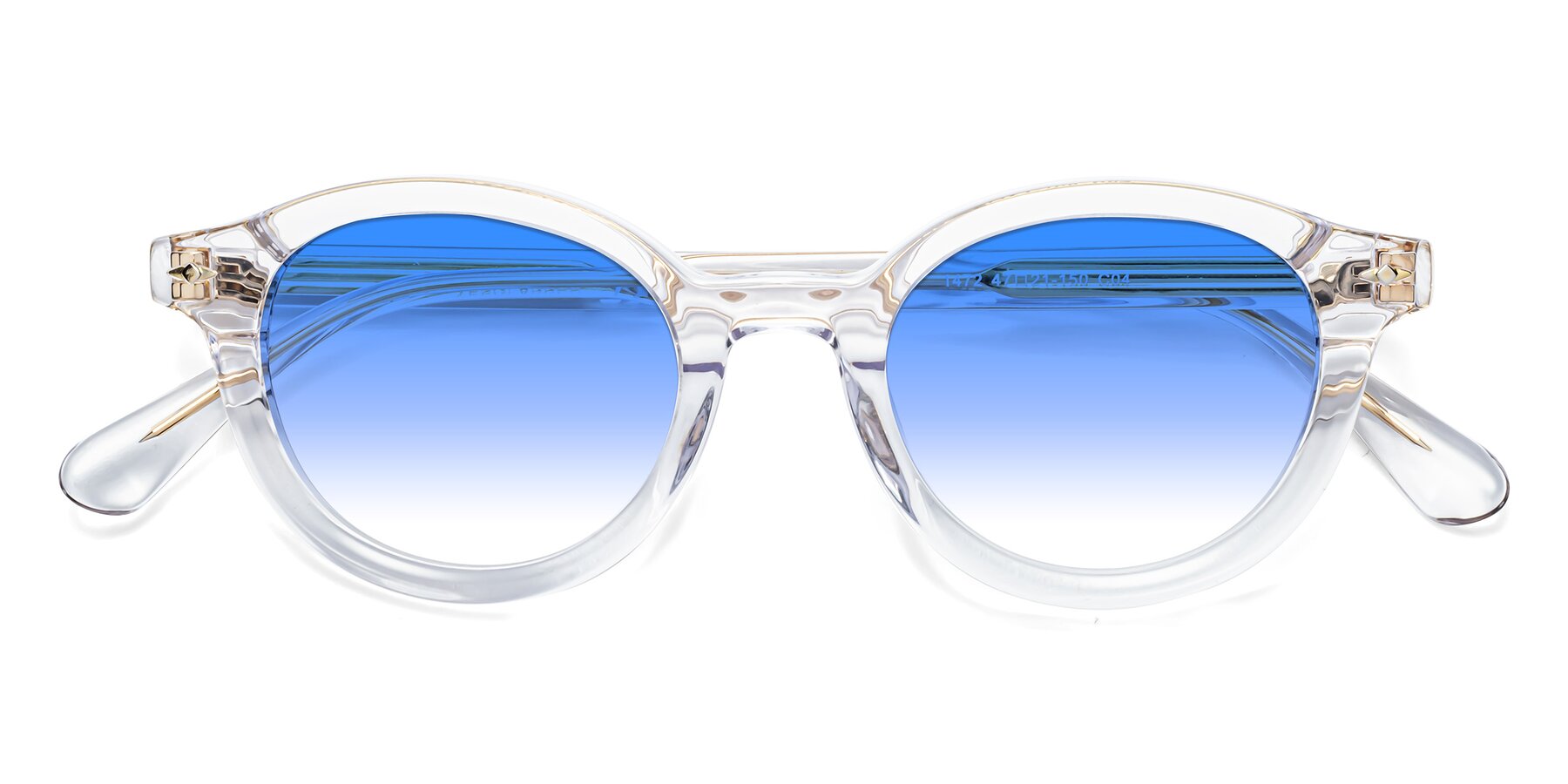 Folded Front of 1472 in Clear with Blue Gradient Lenses